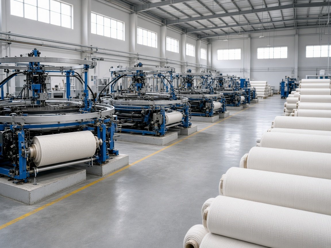 Woven packaging production floor